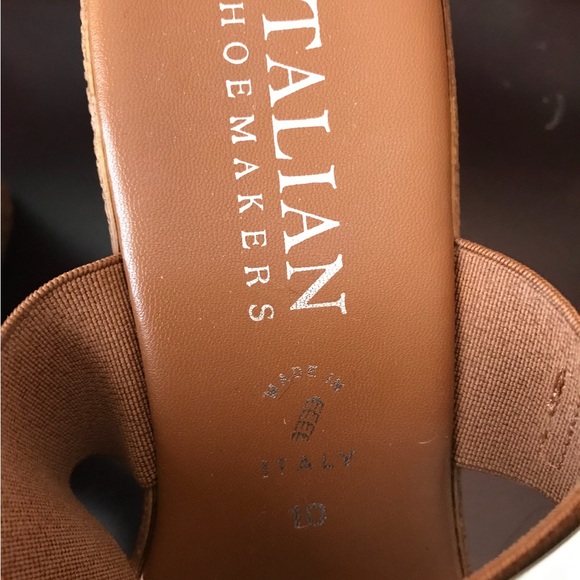 Italian Shoemakers Women's Tan Wedge Sandals - Picture 5 of 5